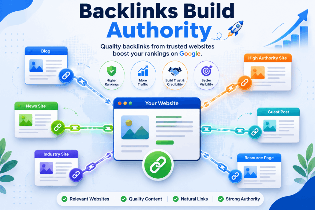 Off-Page SEO backlink strategy illustration