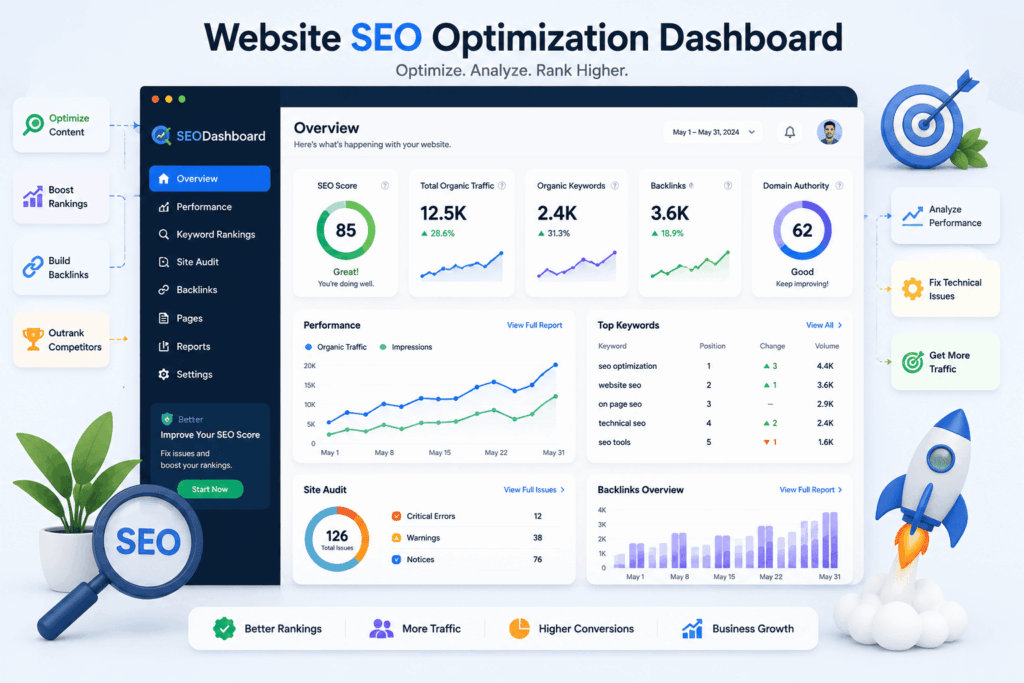 Website optimized for On-Page SEO